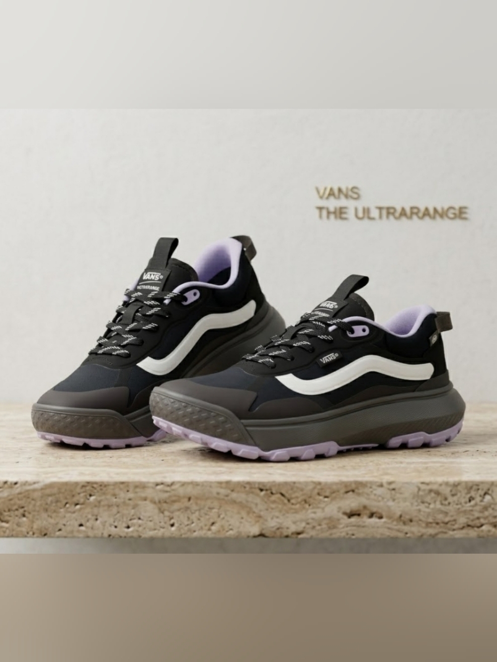 NEW! Vans UltraRange Sneakers - Black with Lavender Accents - Picture 2 of 6